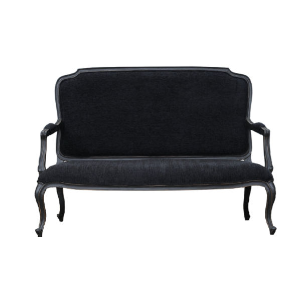 S146 – Sofa Bench 2 Seater Mahogany Fabric