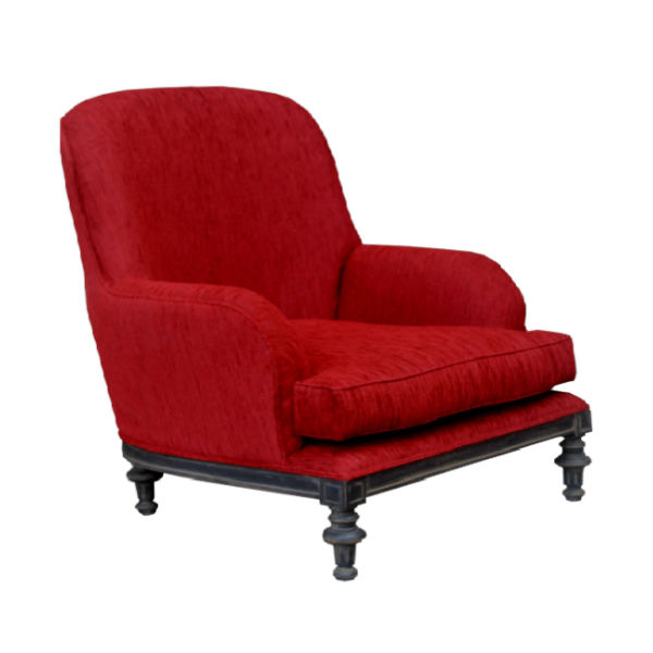 S151 – Sofa Single Seater Mahogany Fabric Cushion