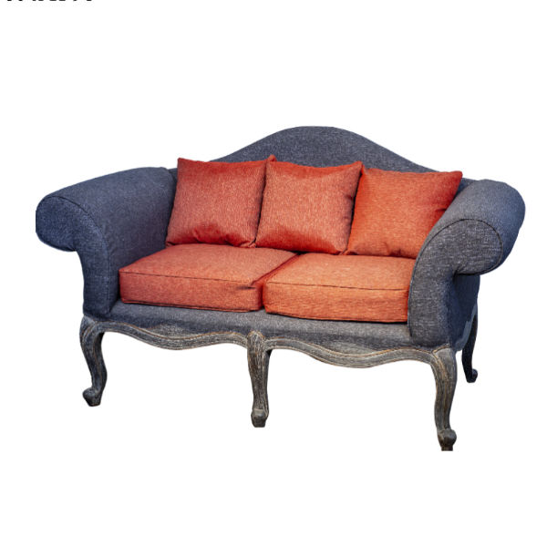 S180 – Sofa 3 Seater Mahogany Fabric Cushions