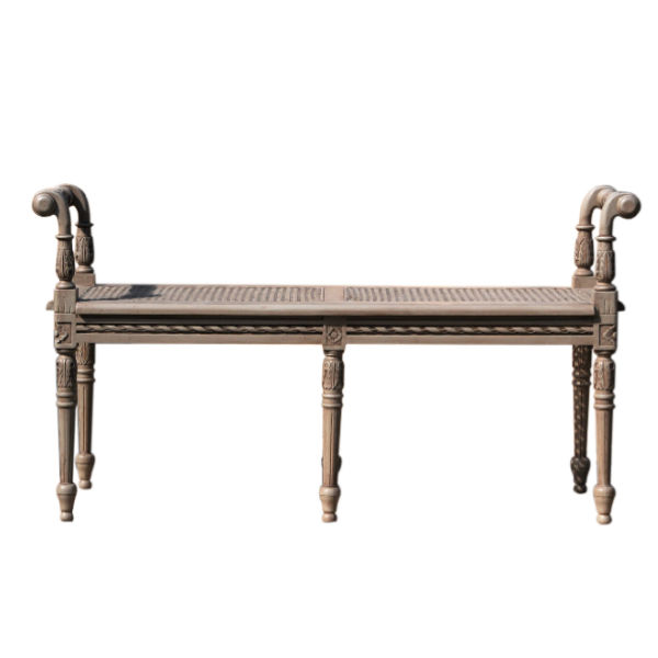 S44 – Tabouret 2 Seater Mahogany Canework